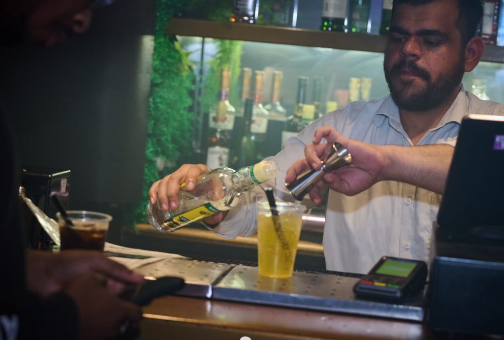 A cocktail being made over ice at the Cabo bar in the City.